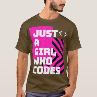 Gewoon een meisje die Computer Geek Vrouw Coder co T-shirt