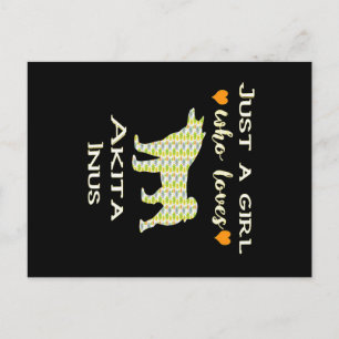 Gewoon een meisje die houdt van Akita Gift, Akita Briefkaart