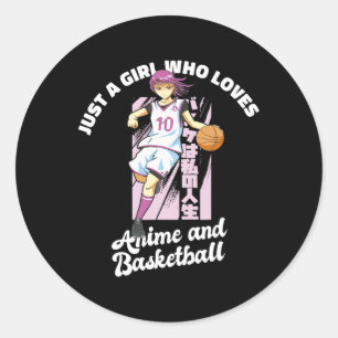 Gewoon een meisje die houdt van anime en basketbal ronde sticker