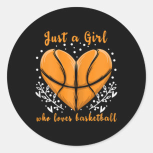 Gewoon een meisje die houdt van basketbal sport vr ronde sticker