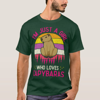 Gewoon een meisje die houdt van Capybaras grappige T-shirt