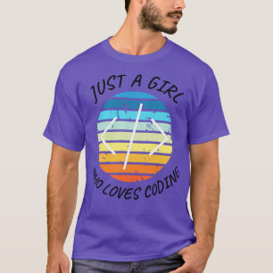 Gewoon een meisje die houdt van coderen meisje cod t-shirt