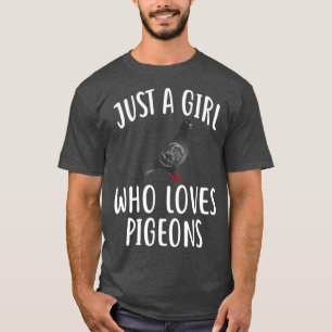 Gewoon een meisje die houdt van DUIVEN Grappige DU T-shirt