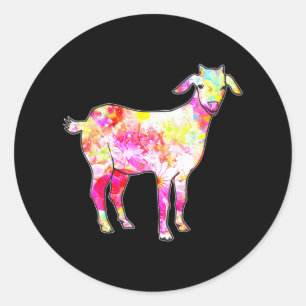 Gewoon een meisje die houdt van geiten vrouwen boe ronde sticker