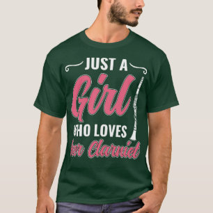 Gewoon een meisje die houdt van haar klarinet vrou t-shirt