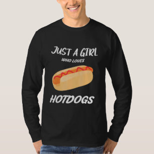 Gewoon een meisje die houdt van hotdogs snijdt hot t-shirt