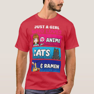 Gewoon een meisje die houdt van katten Ramen Lover T-shirt