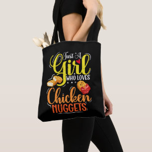 Gewoon een meisje die houdt van kip nuggets meisje draagtas