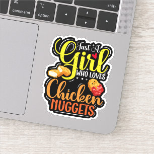 Gewoon een meisje die houdt van kip nuggets meisje sticker
