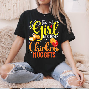 Gewoon een meisje die houdt van kip nuggets meisje t-shirt