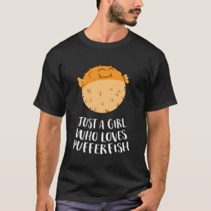 Gewoon een meisje die houdt van kogelvis grappige t-shirt