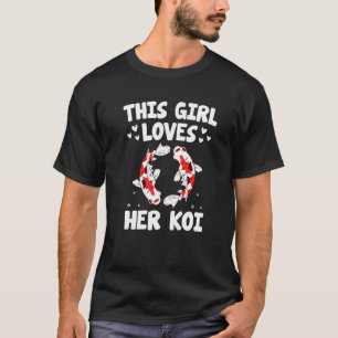 Gewoon een meisje die houdt van koi vis Japanse ko T-shirt