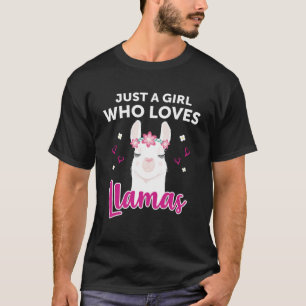 Gewoon een meisje die houdt van lama lama hart alp t-shirt