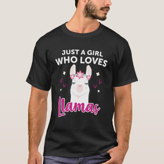 Gewoon een meisje die houdt van lama lama hart alp t-shirt (Voorkant)