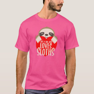 Gewoon een meisje die houdt van luiaards voor meis t-shirt