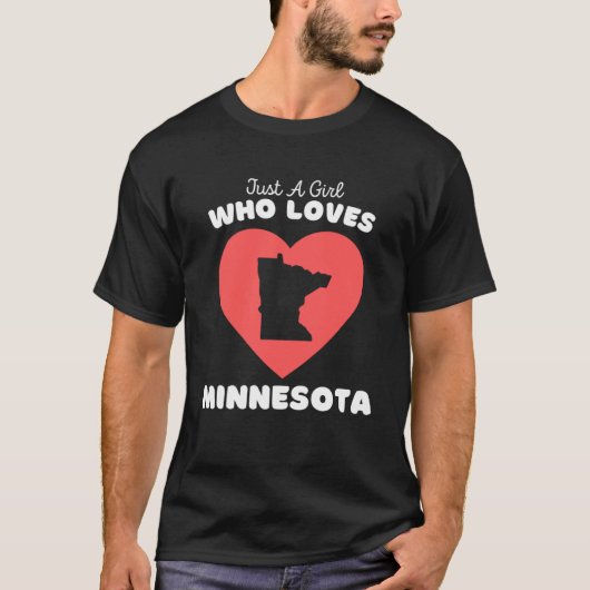 Gewoon een meisje die houdt van Minnesota schattig T-shirt (Voorkant)