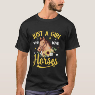 Gewoon een meisje die houdt van paarden Zonnebloem T-shirt