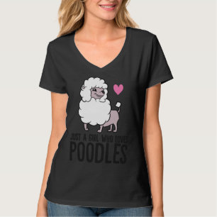 Gewoon een meisje die houdt van poedels grappige p t-shirt