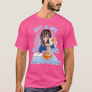 Gewoon een meisje die houdt van Ramen schetsen Shi T-shirt