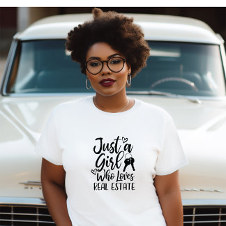 Gewoon een meisje die houdt van vastgoed Tshirt