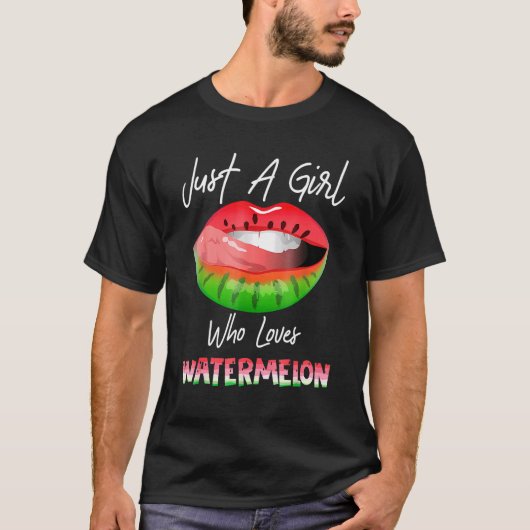 Gewoon een meisje die houdt van watermeloen waterm t-shirt (Voorkant)