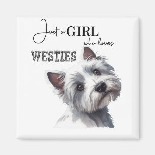 Gewoon een meisje die houdt van Westies Schattige  Magneet