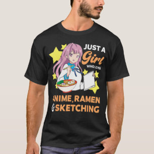Gewoon een meisje die van anime Ramen houdt en dr. T-shirt