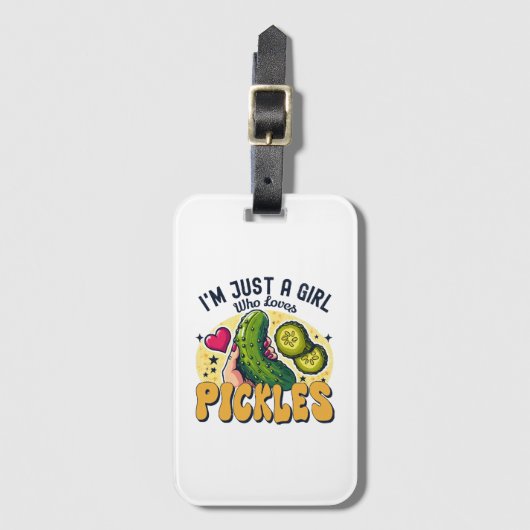 Gewoon een meisje die van augurken houdt - Grappig Bagagelabel (Voorkant (verticaal))