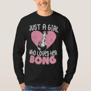 Gewoon een meisje die van haar bong wiet waterpijp t-shirt