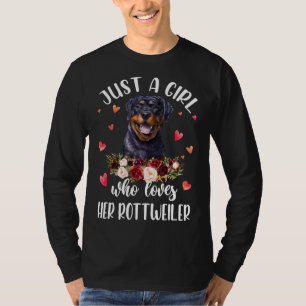 Gewoon een meisje die van haar rottweiler Hondenli T-shirt