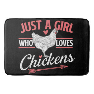 Gewoon een meisje die van kippen houdt - Chicken L Badmat