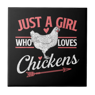 Gewoon een meisje die van kippen houdt - Chicken L Tegeltje