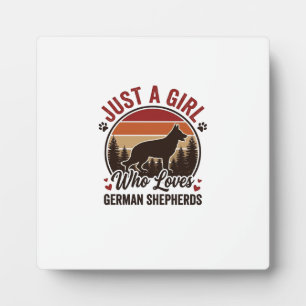 Gewoon Een Meisje Duitse Herdershond Vintage Hond Fotoplaat