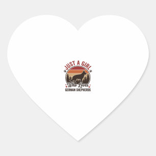 Gewoon Een Meisje Duitse Herdershond Vintage Honde Hart Sticker