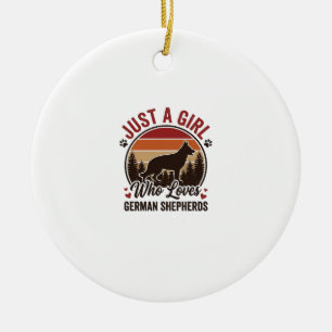 Gewoon Een Meisje Duitse Herdershond Vintage Honde Keramisch Ornament