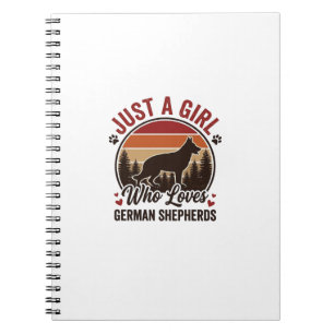 Gewoon Een Meisje Duitse Herdershond Vintage Honde Notitieboek