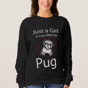 Gewoon een meisje in liefde met haar pug trui