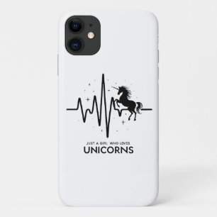 Gewoon een meisje Liefde voor eenhoorns Hartslag iPhone 11 Hoesje