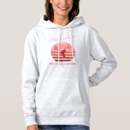Gewoon een meisje skiën downhill roze hoodie