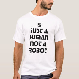 Gewoon een mens, geen zwarte robot typografie t-shirt