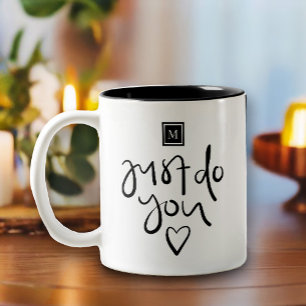 Gewoon een monogram maken tweekleurige koffiemok