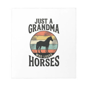 Gewoon een oma die van paarden houdt vintage ontwe notitieblok