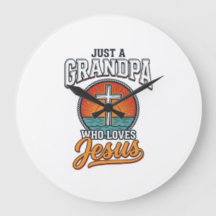 Gewoon een opa die Jezus liefheeft Vintage Cross S Grote Klok