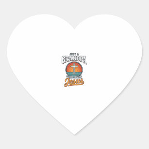 Gewoon een opa die Jezus liefheeft Vintage Cross S Hart Sticker
