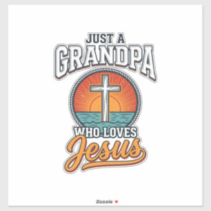 Gewoon een opa die Jezus liefheeft Vintage Cross S Sticker