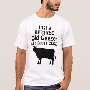 Gewoon een Ouwe Kerel Grappige Pensioen Koe T-shirt