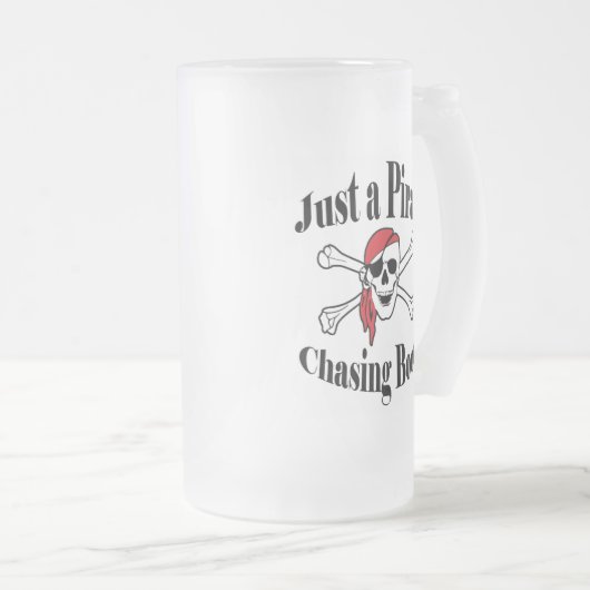 Gewoon een Pirate Chasing Booty - een kleurrijke s Matglas Bierpul (Voorkant rechts)