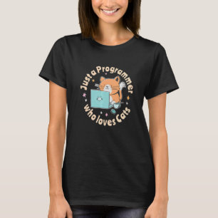Gewoon een programmeur die van katten en computers t-shirt