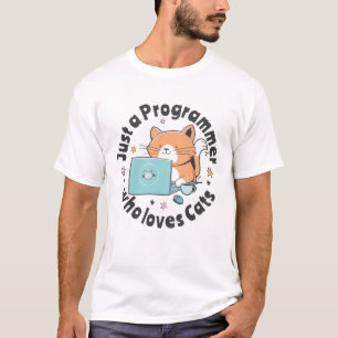 Gewoon een programmeur die van katten houdt t-shirt