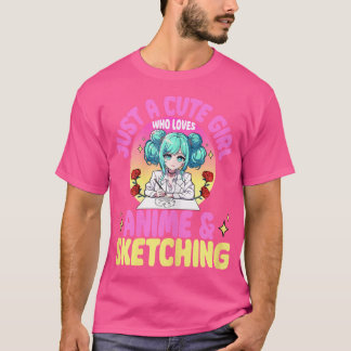 Gewoon een Schattige meisje dat houdt van anime en T-shirt